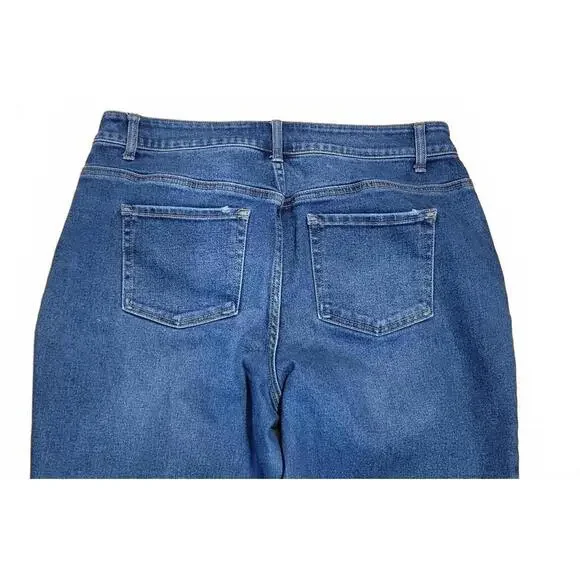 Maurices High Rise Distressed Raw Hem Cropped Jeans Size 14 REG - Picture 4 of 7